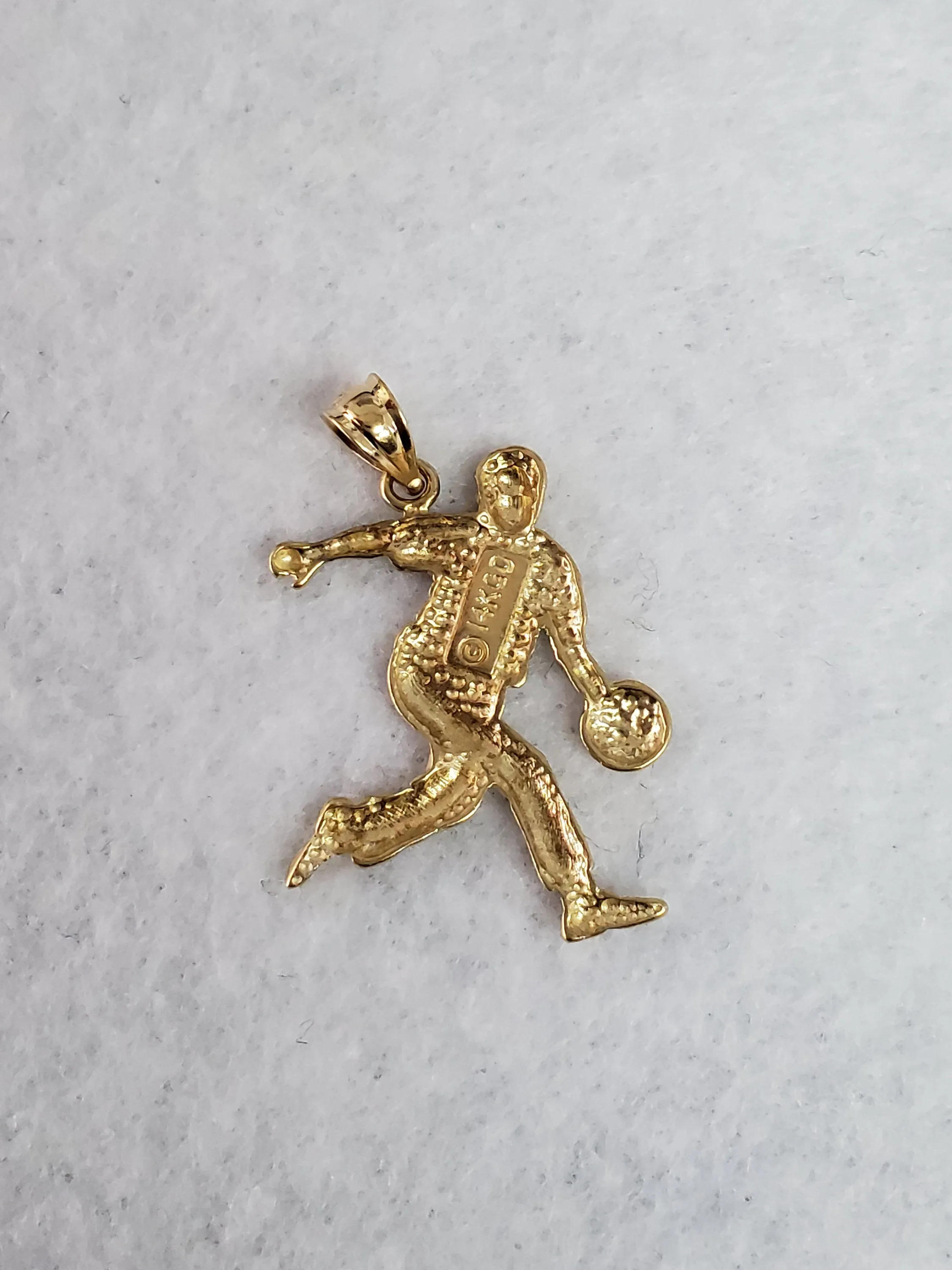 Male Bowler with Diamond Cuts Charm