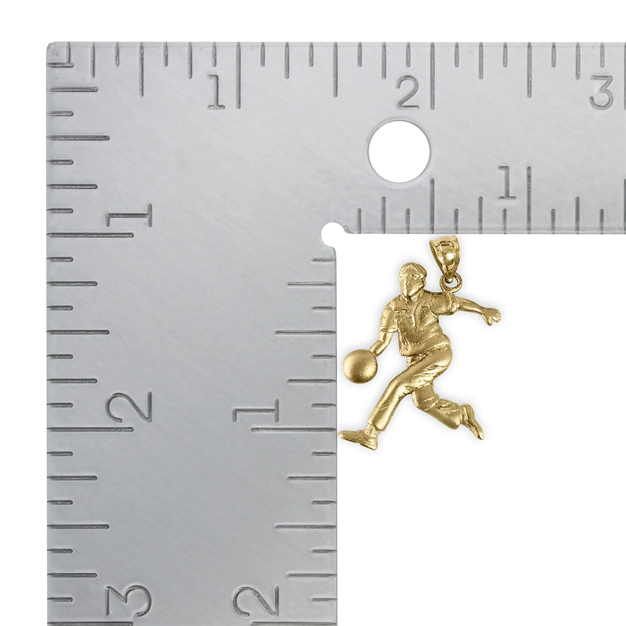 Male Bowler with Diamond Cuts Charm