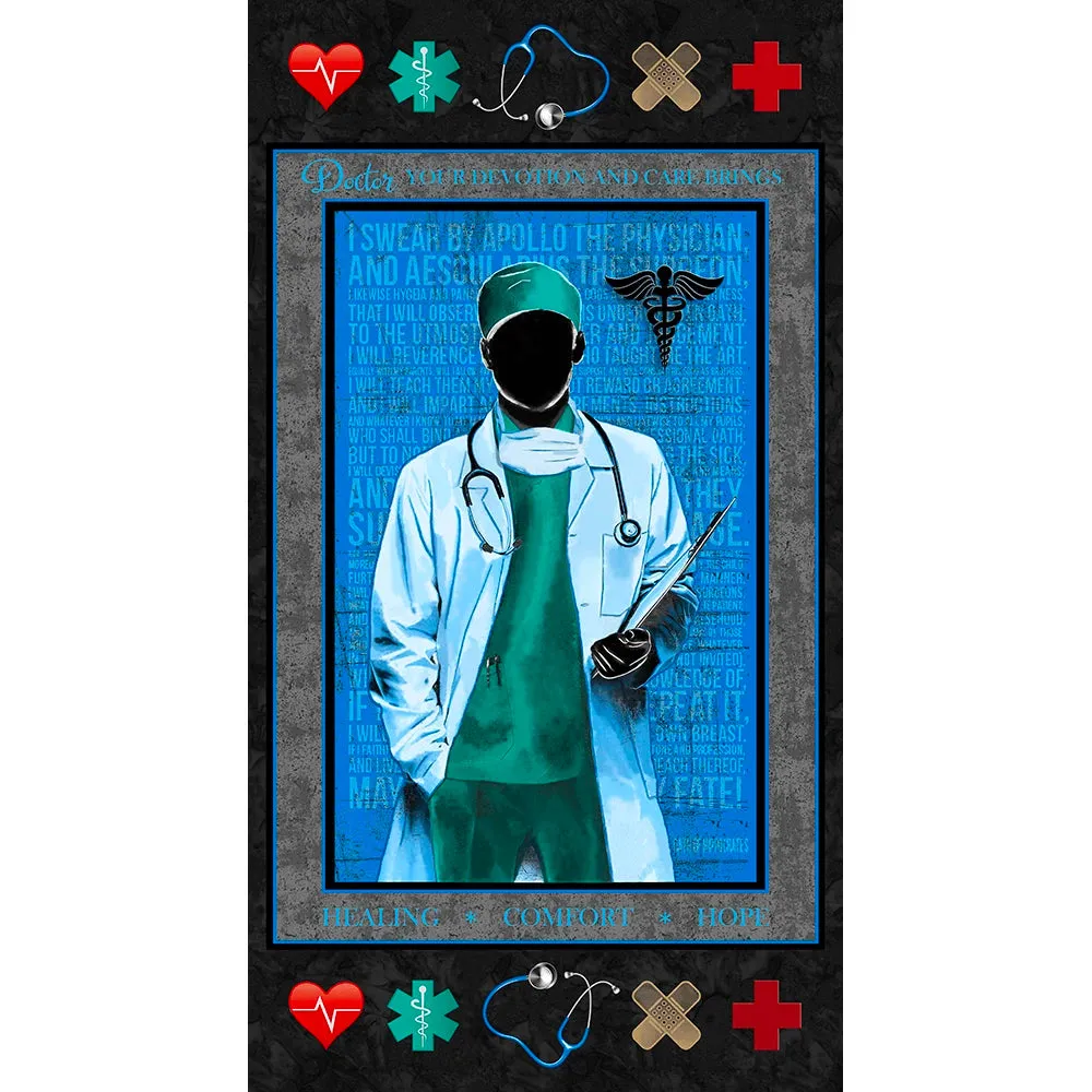 MALE DOCTOR-Hero Silhouette Panel-100% Cotton-1195DRM