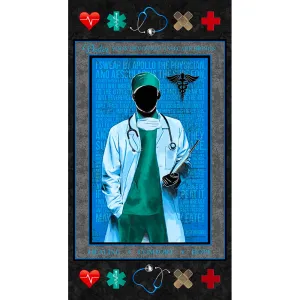 MALE DOCTOR-Hero Silhouette Panel-100% Cotton-1195DRM