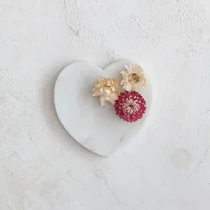 MARBLE HEART SHAPED DISH JEWELRY HOLDER