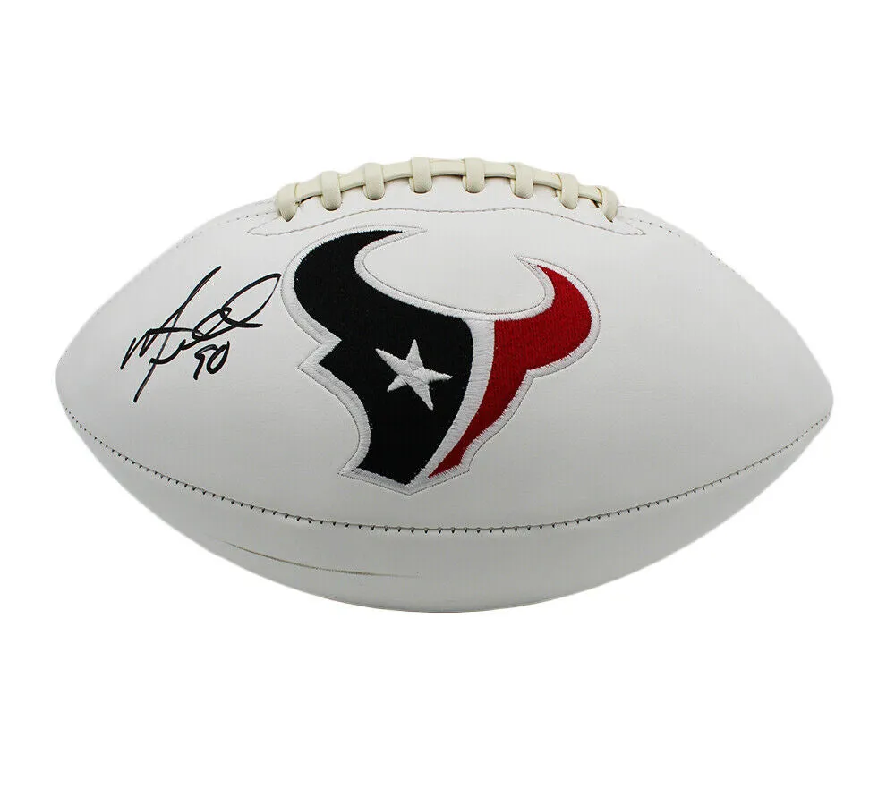 Mario Williams Signed Houston Texans Embroidered White NFL Football