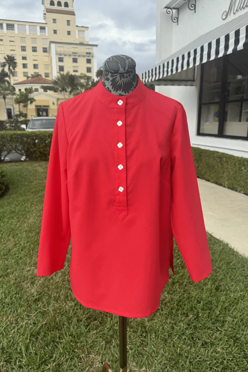 Mary G Crepe Suzanne in Hot Coral
