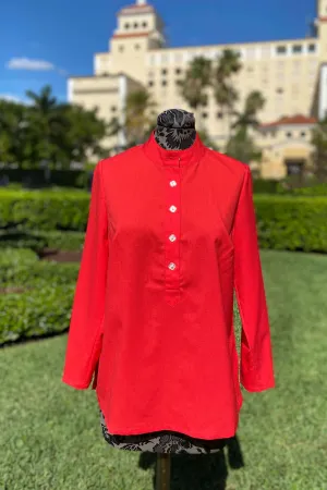 Mary G Crepe Suzanne in Hot Coral