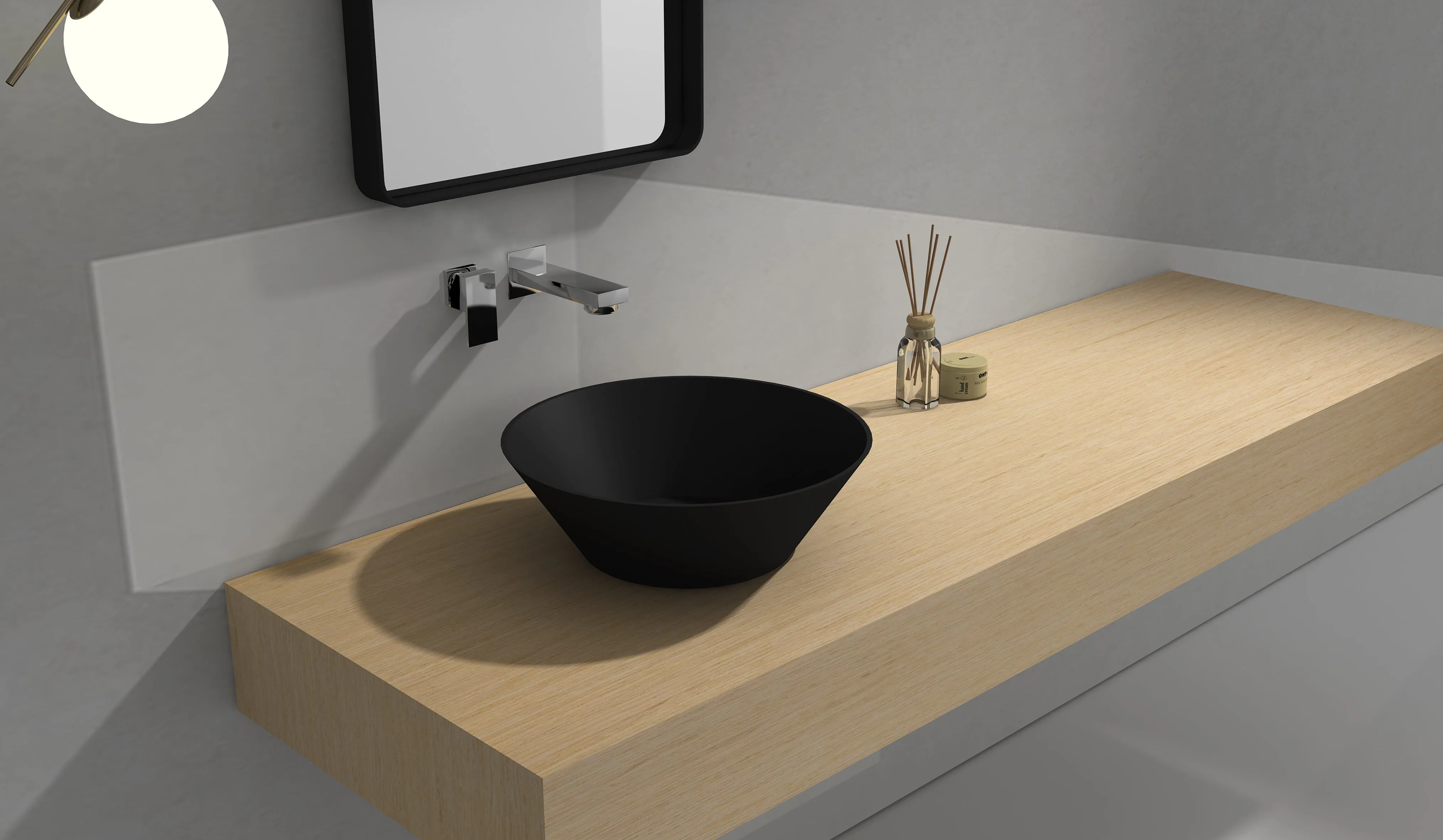 Matte Black Stone Basin - 400mm - G38523