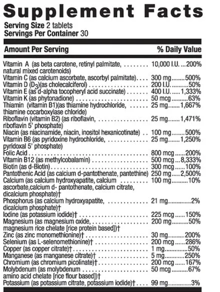 Max for Men ® (Iron Free), TABS