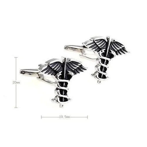Medical Emt Caduceus Cufflinks