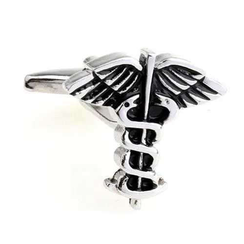 Medical Emt Caduceus Cufflinks