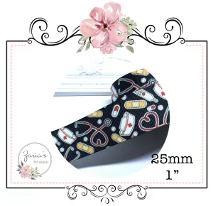 Medical Nurse Doctor Grosgrain Ribbon 25mm ~ 1" ~ 1 Metre - 100cm