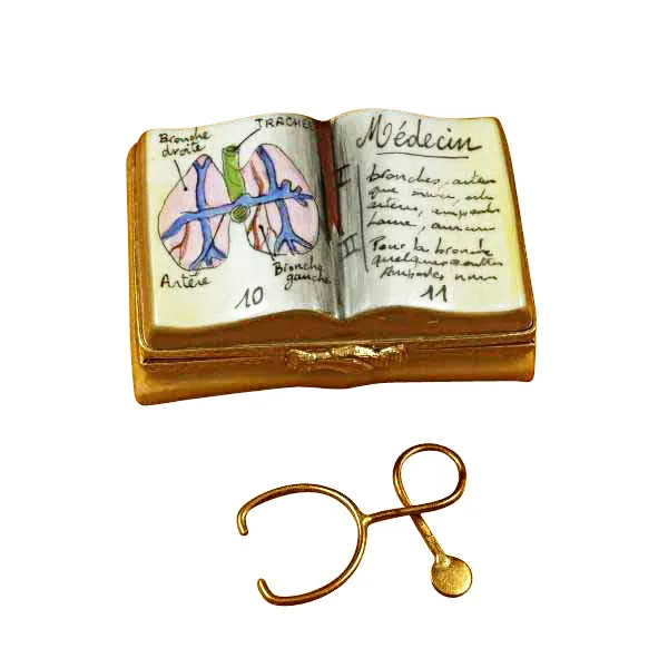 MEDICINE BOOK LIMOGES PORCELAIN BOX - Item #1992