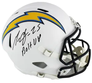 Melvin Gordon Signed Los Angeles Chargers Speed Full Size NFL Helmet - "Bolt Up"