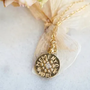 Memento Mori Necklace gold with diamond