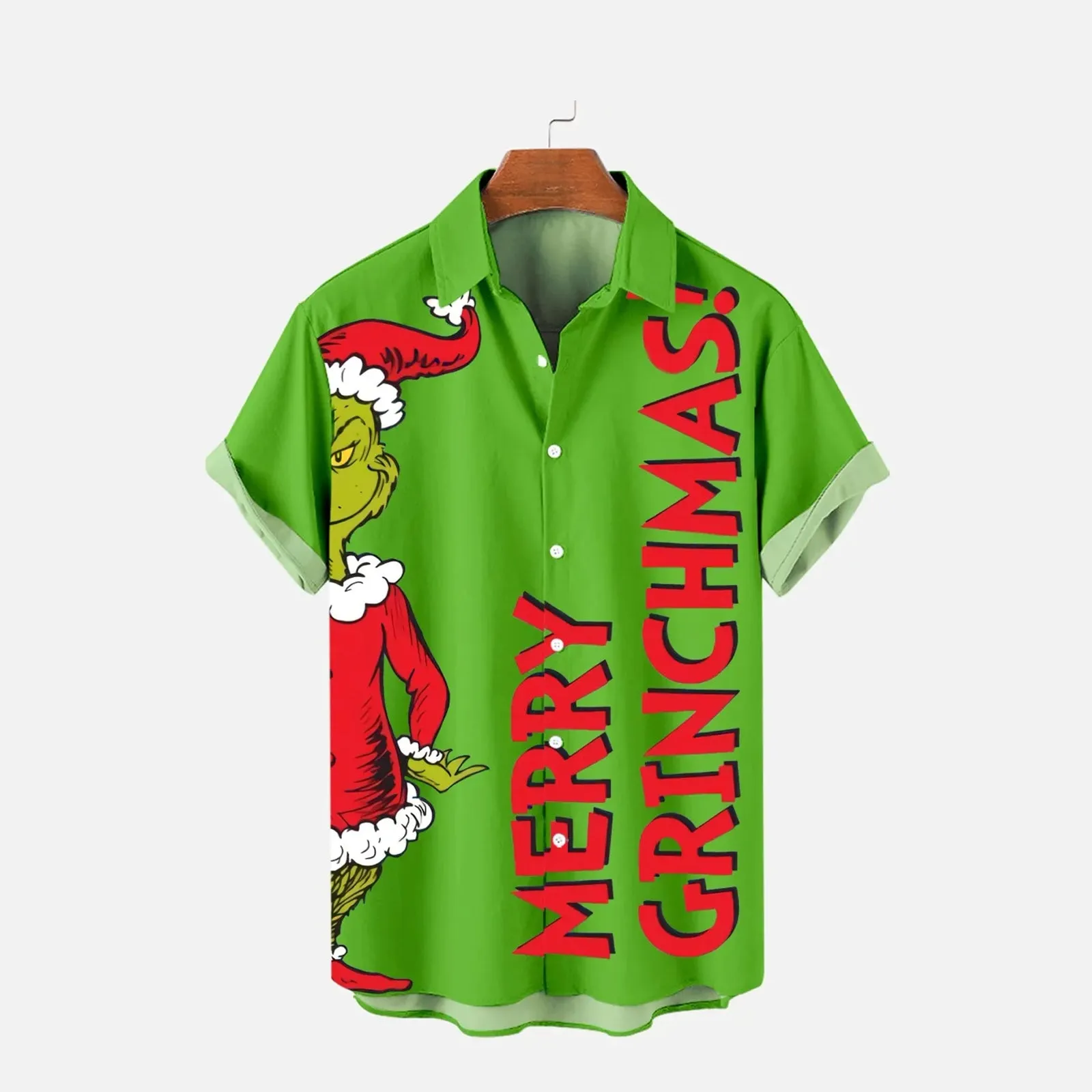 Men's Merry Christmas Spoof Pattern Short Sleeve Shirt