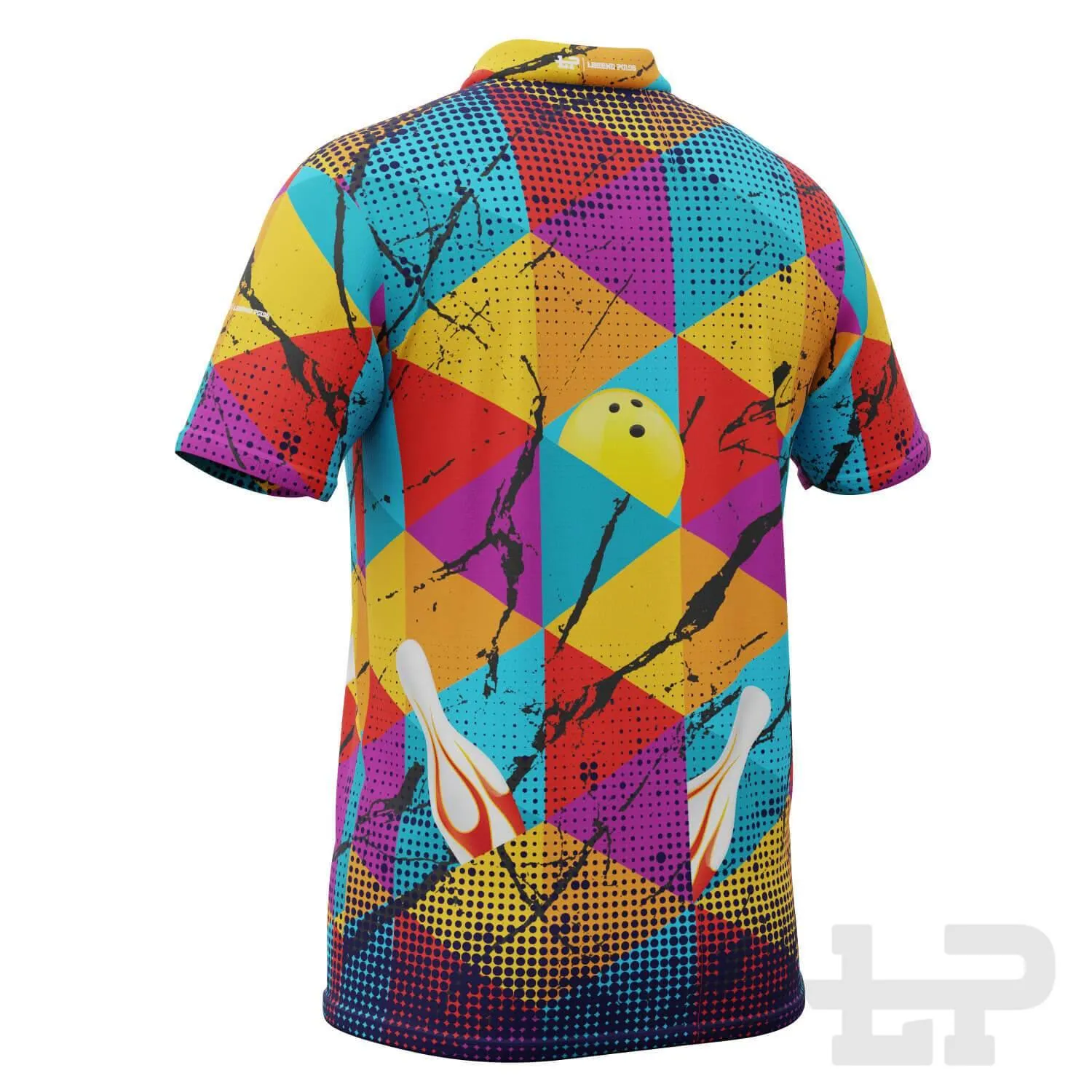Men's Triangles Short Sleeve Tenpin Bowling Shirt