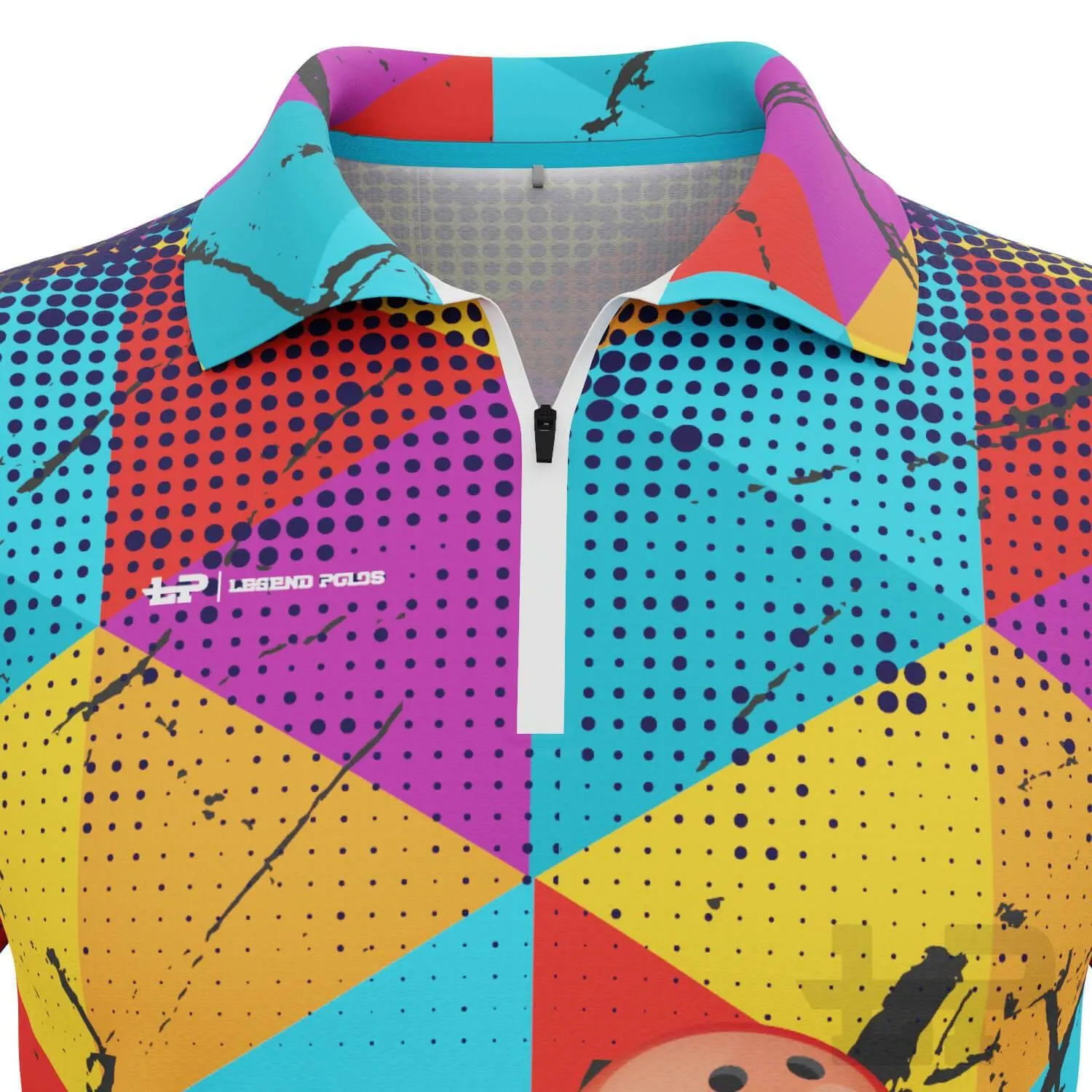 Men's Triangles Short Sleeve Tenpin Bowling Shirt