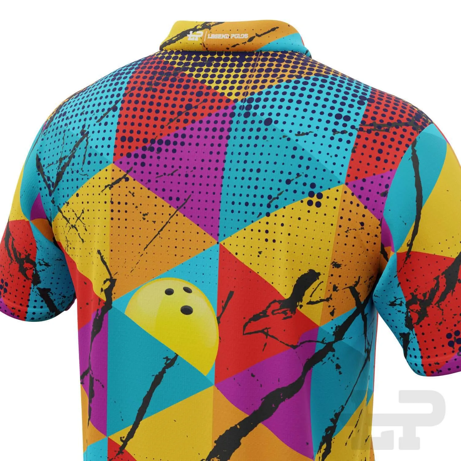 Men's Triangles Short Sleeve Tenpin Bowling Shirt