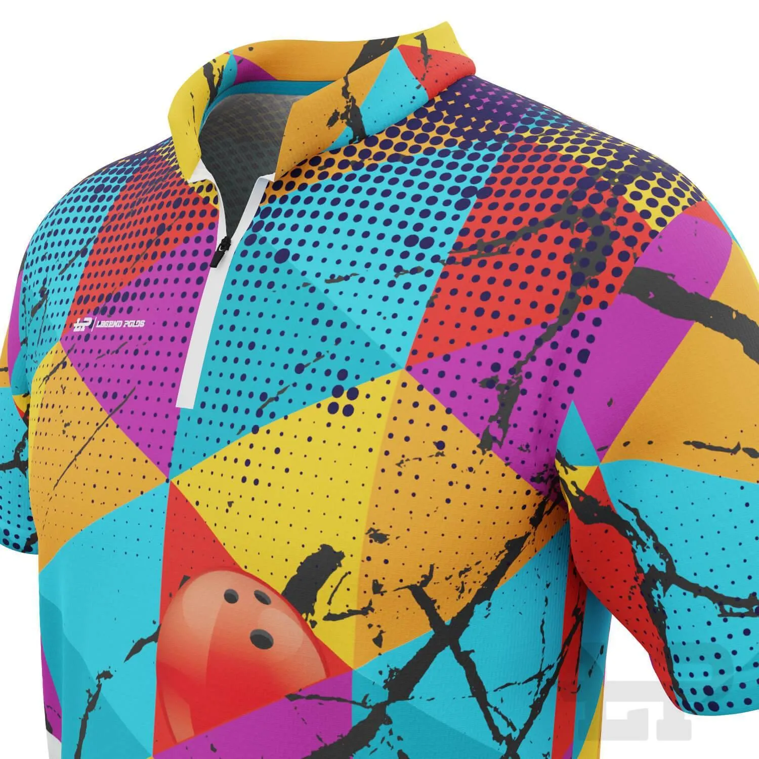 Men's Triangles Short Sleeve Tenpin Bowling Shirt