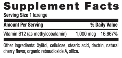 Methyl B-12 Lozenges 1000 mcg Cherry Flavor, 60 loz