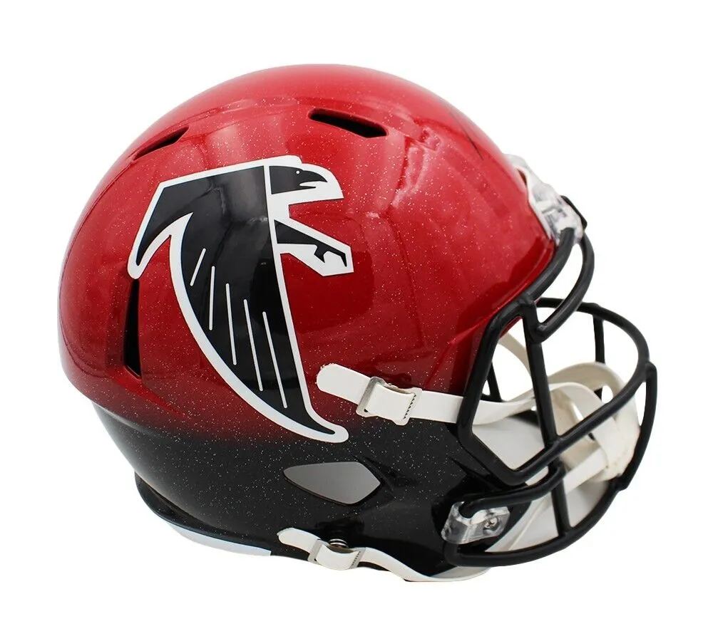 Michael Vick Signed Atlanta Falcons Custom Speed Full Size Red to Black Helmet