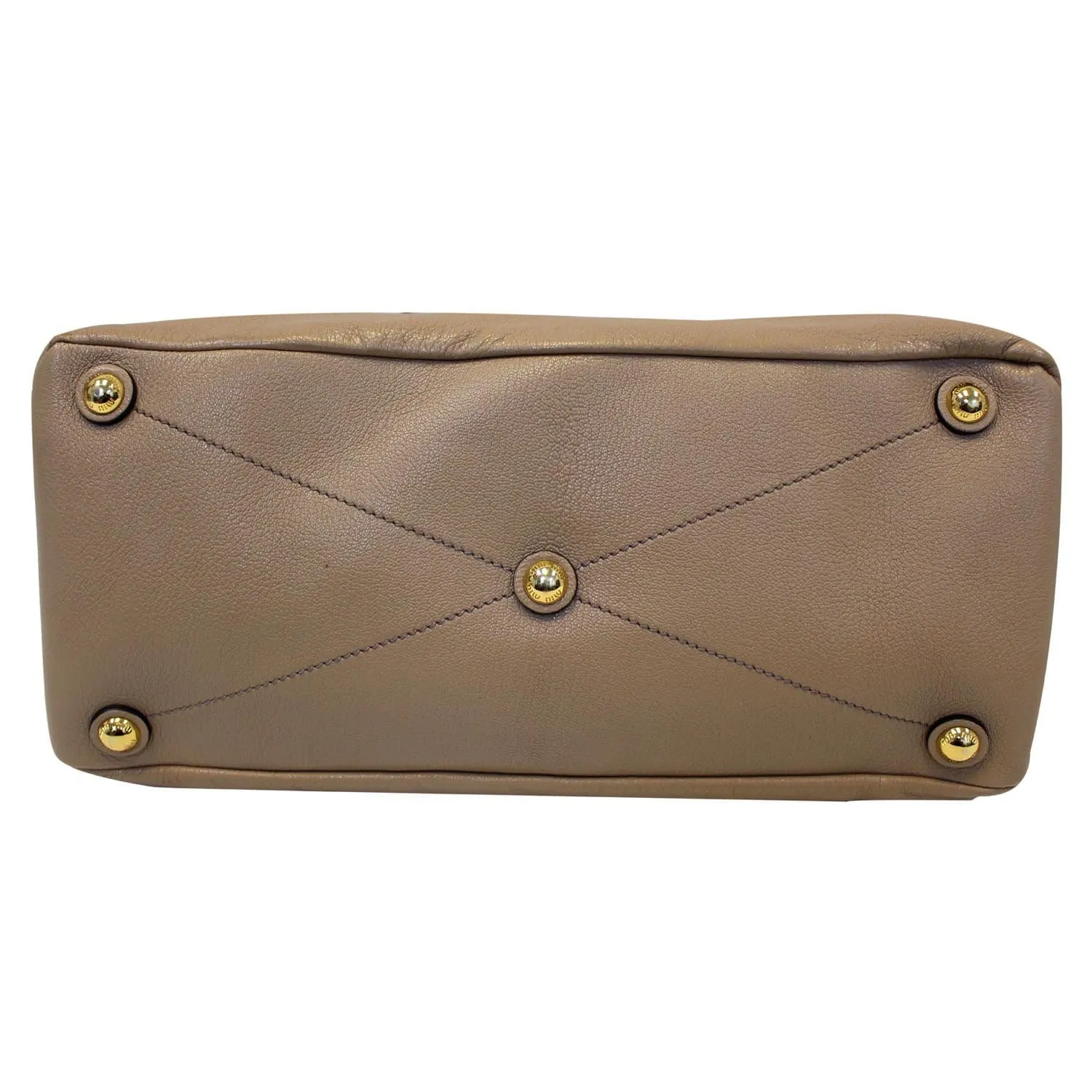 MIU MIU Madras 2 Way Leather Shoulder Bag Beige - 25% OFF