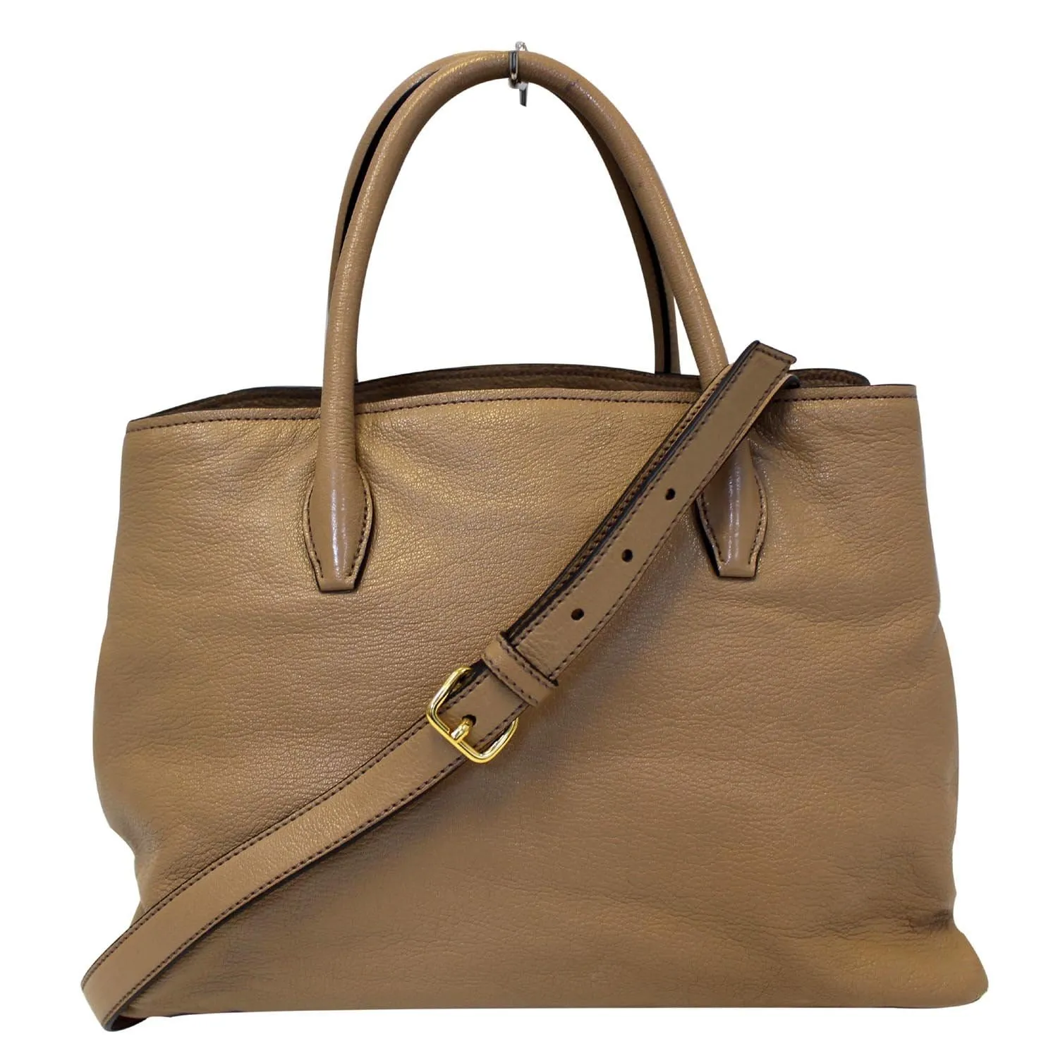 MIU MIU Madras 2 Way Leather Shoulder Bag Beige - 25% OFF