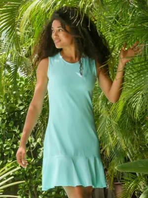 MJ Flounce Dress Aqua