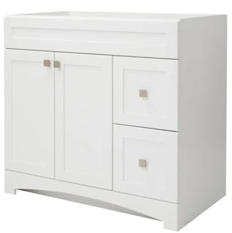 Monterrey Series MXWV3621 Vanity, Flat White, 2-Drawer