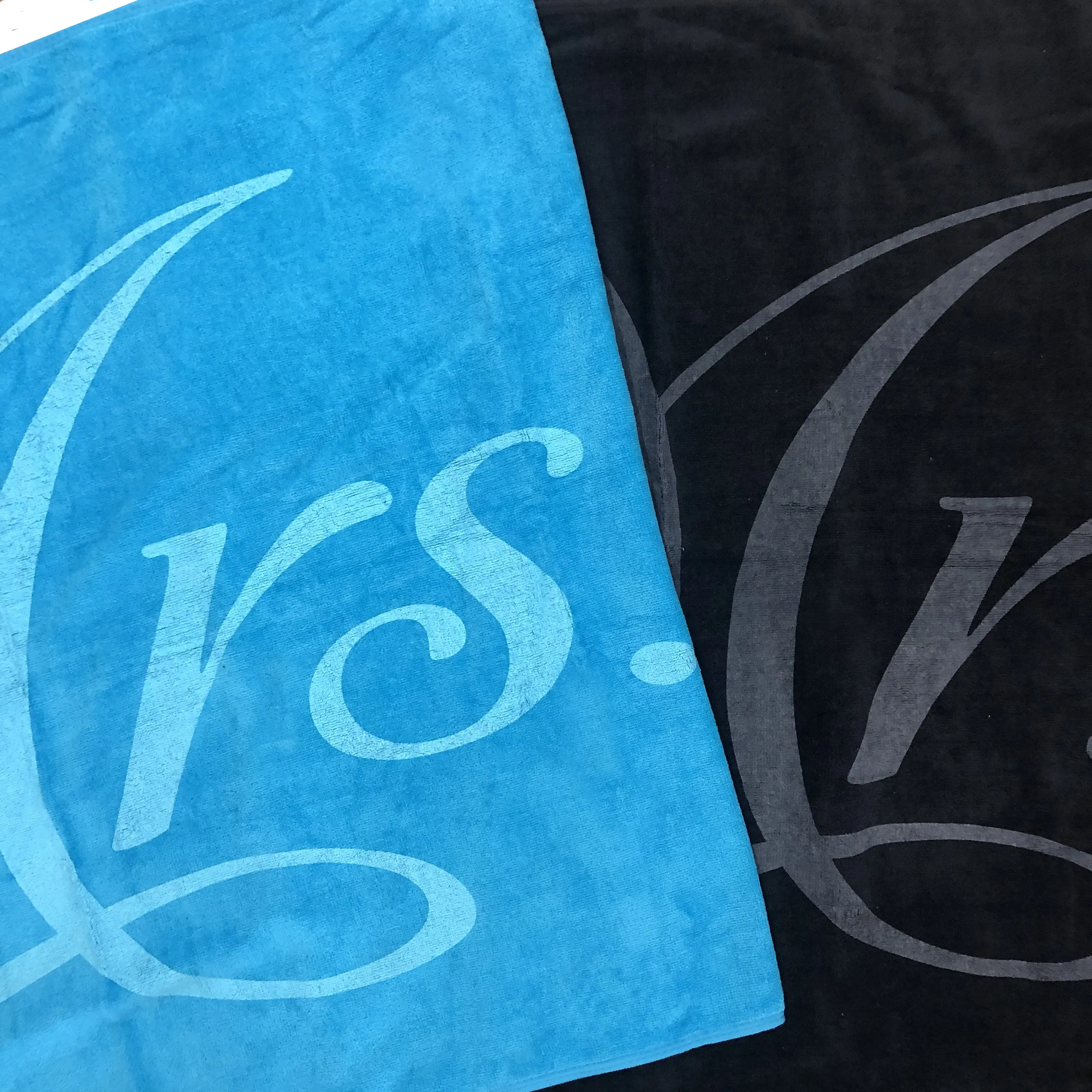 Mr. and Mrs. Towel Set - Black and Turquoise