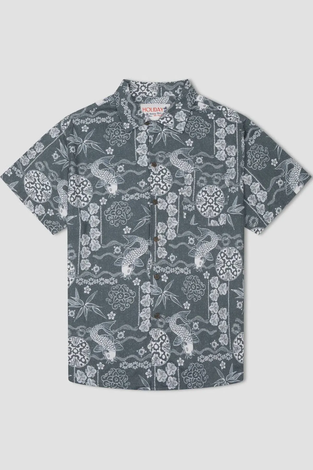 Mr Simple Koi Bowler Short Sleeve Shirt