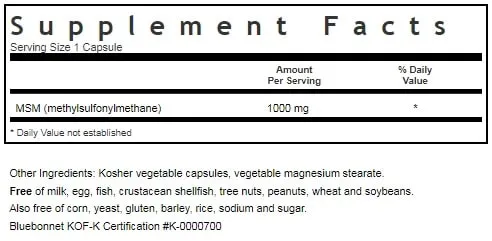 MSM 1000 MG, VCAPS