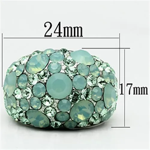 MT146 -Crystal Cocktail Designer Replica Ring with Light Green Pave Crystals - Newest August Birthstone