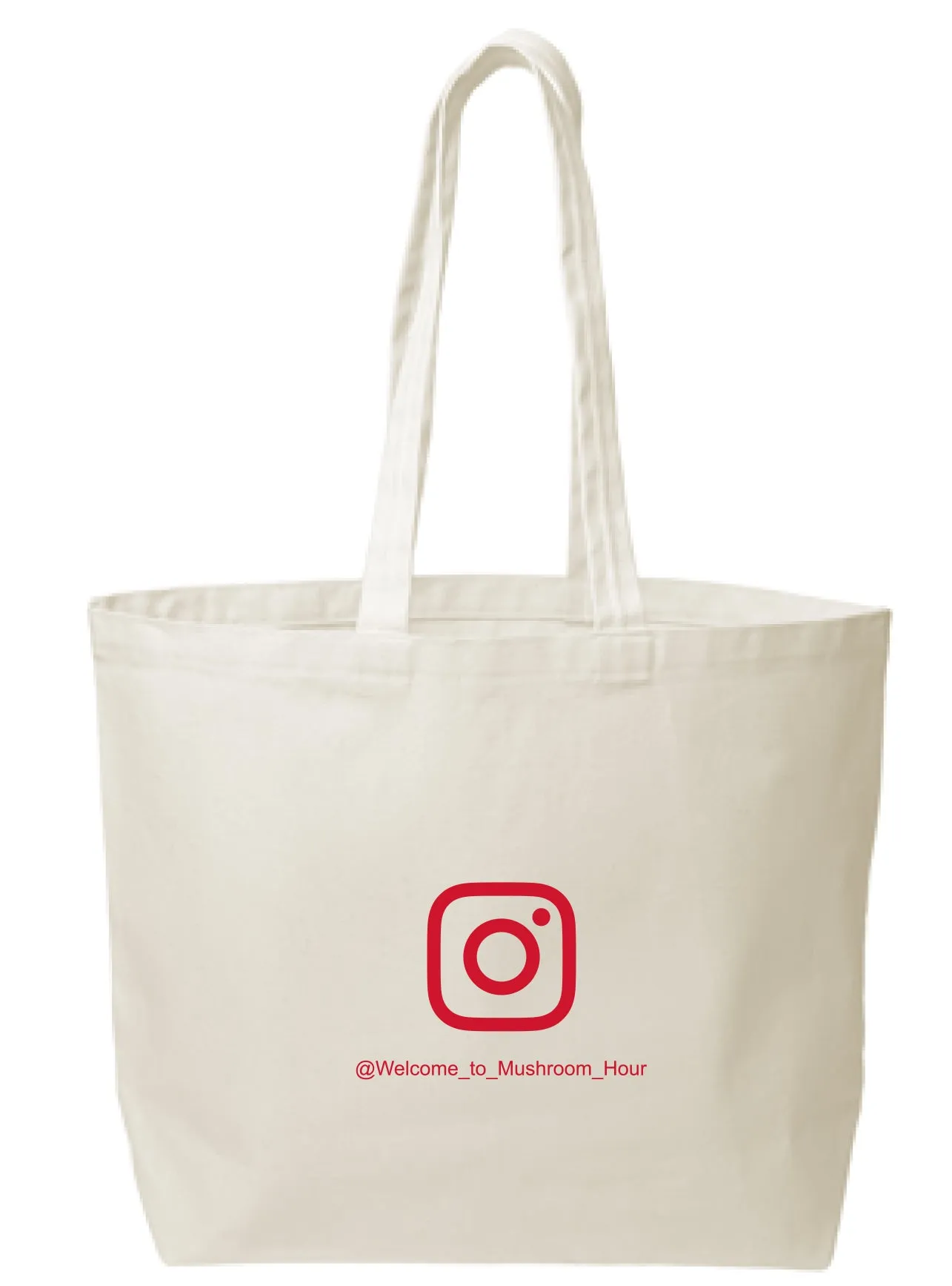 Mushroom Hourglass Canvas Tote - Red