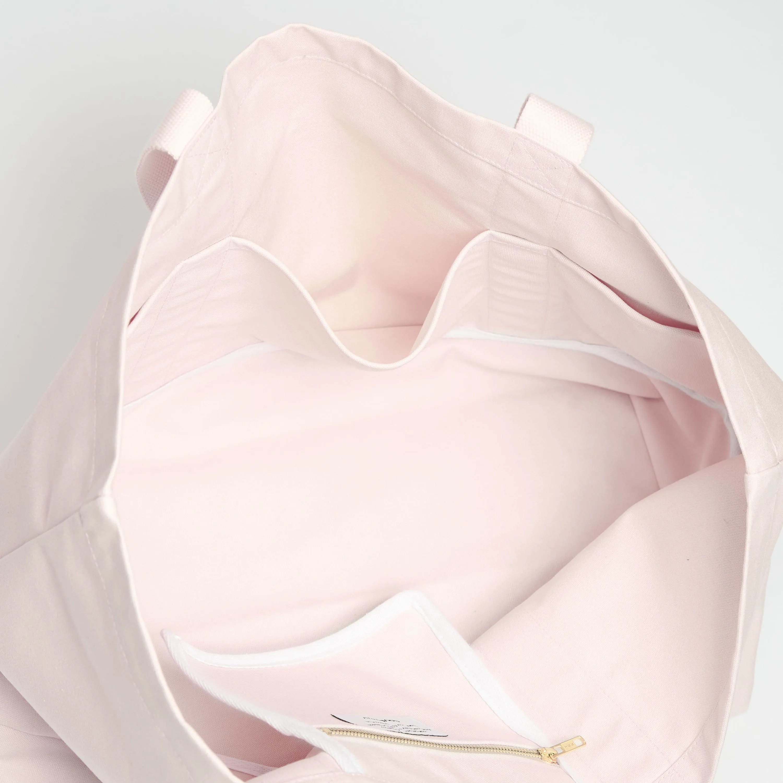 Natural Cotton Canvas Beach Bag | Blush Pink
