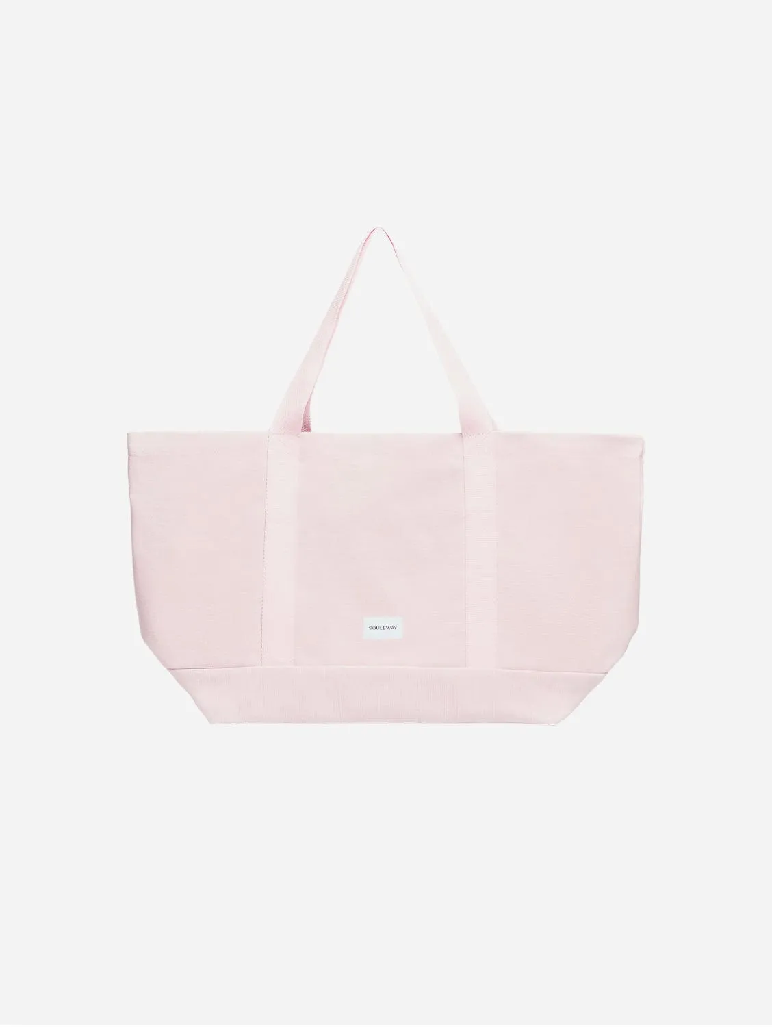 Natural Cotton Canvas Beach Bag | Blush Pink
