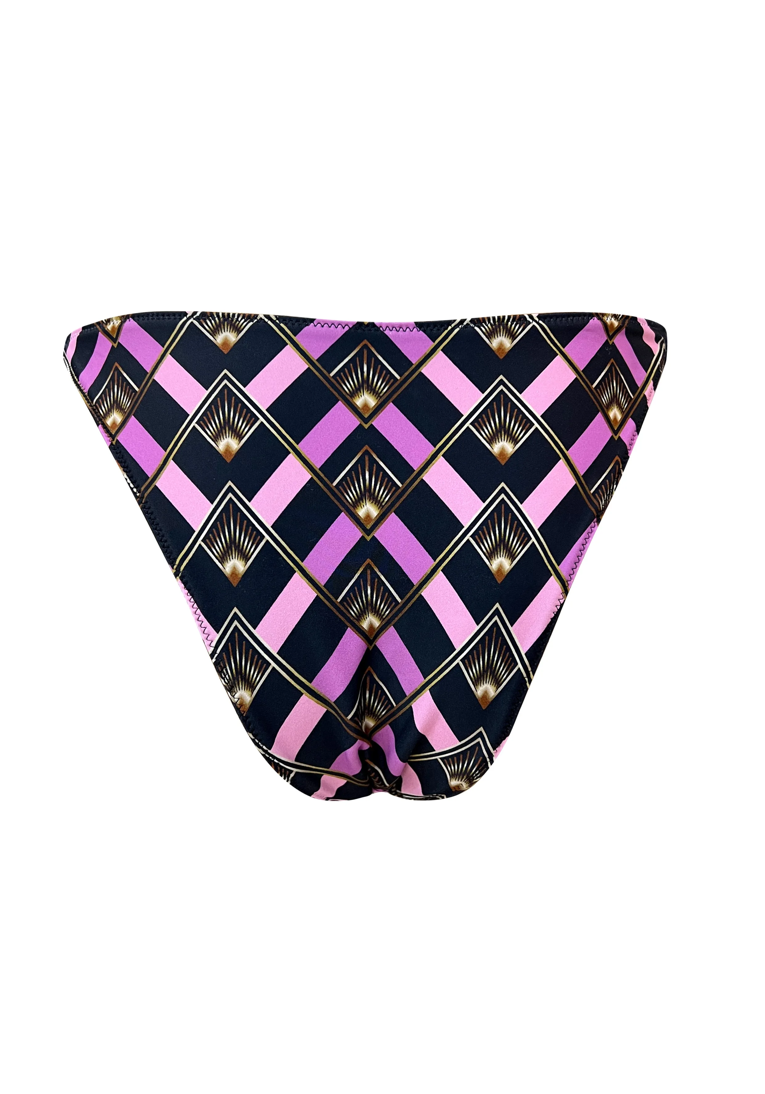 Navy Blue Panther Reversible Latin Tie Side Bottom