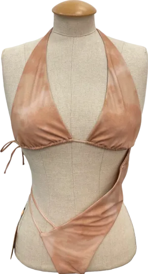 Neena Light Brown Asymmetrical Halterneck Bikini UK S