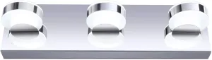 New in box! OOWOLF LED Vanity Light, 17.12 inches 3-Light Stainless Steel LED Bath Vanity Light with Frosted Acrylic Shade, 6000K Daylight