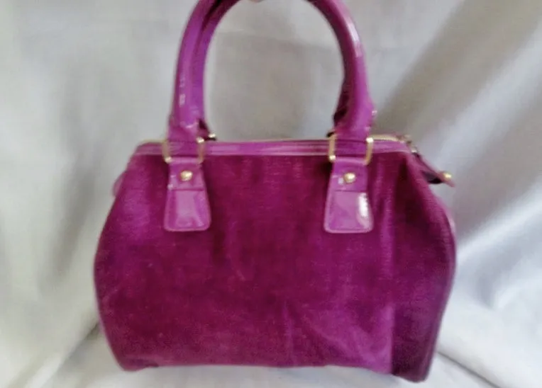 NEW VICTORIA'S SECRET LOVE MINI Duffle Satchel VEGAN Clutch PURPLE Bag Bowler