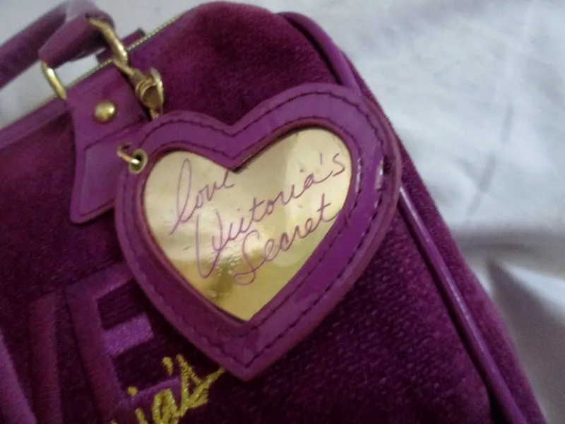 NEW VICTORIA'S SECRET LOVE MINI Duffle Satchel VEGAN Clutch PURPLE Bag Bowler