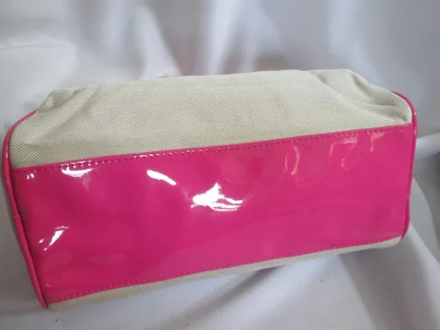 NEW VICTORIA'S SECRET LOVE SEXIEST Duffle Satchel VEGAN PINK TAN Bag Bowler Clutch