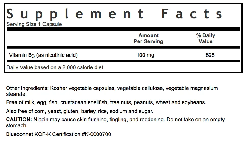 NIACIN 100 MG, 90 vcap
