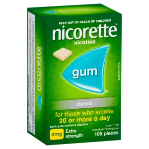 Nicorette Extra Strength Chewing Gum 4mg - Classic