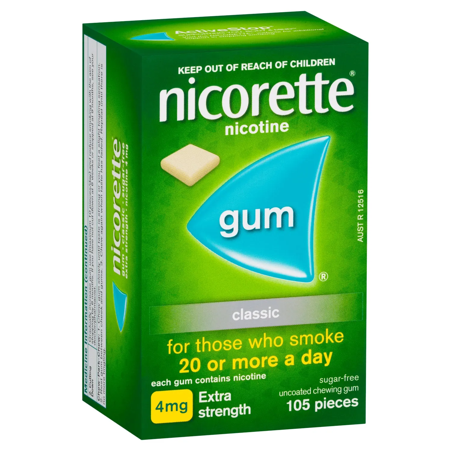 Nicorette Extra Strength Chewing Gum 4mg - Classic