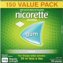 Nicorette Quit Smoking Nicotine Gum Classic 2mg 150Pack