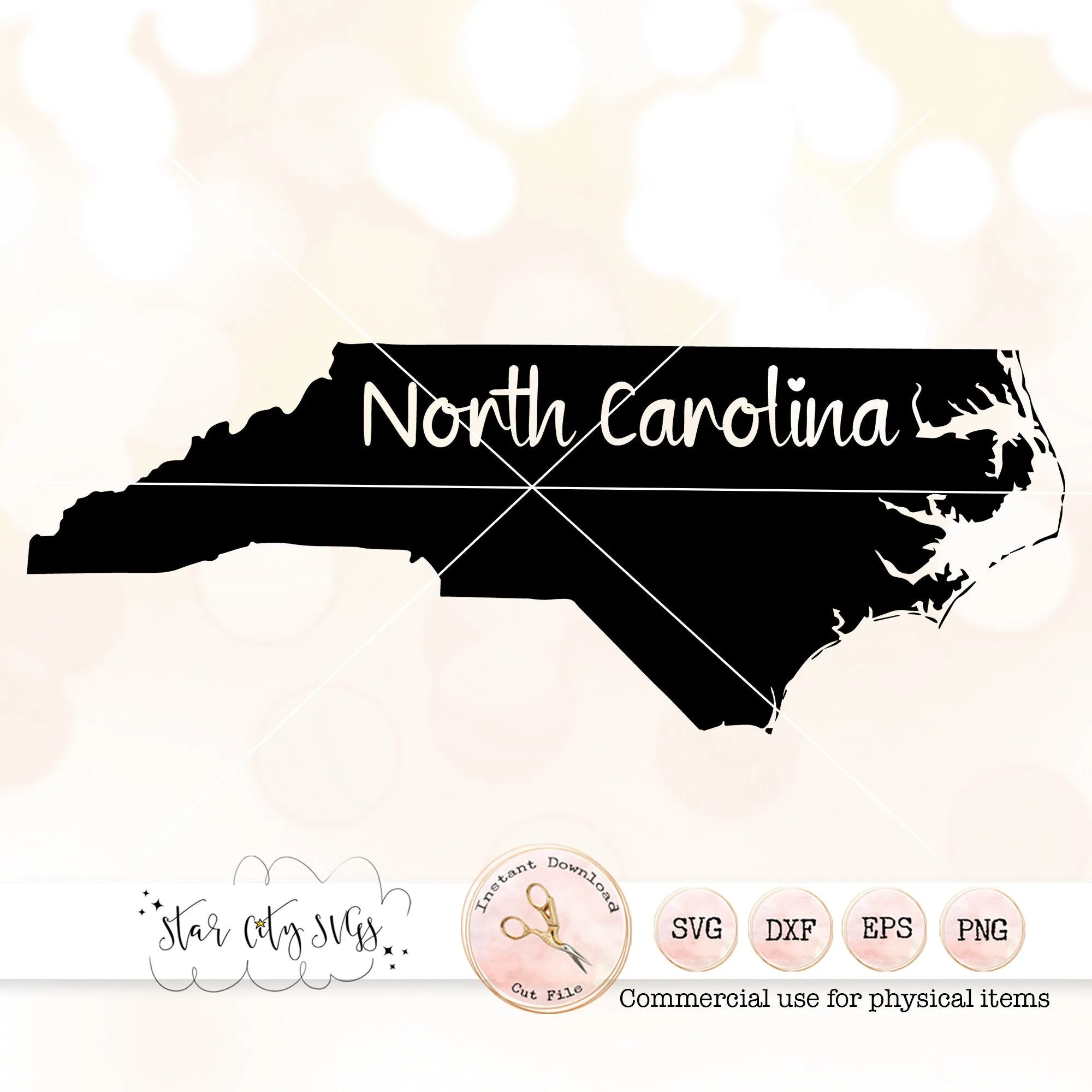 North Carolina State Outline SVG, North Carolina Map Svg Png, NC Svg