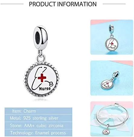 Nurse Stethoscope Pendant Bead Charm