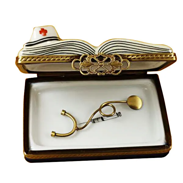 NURSING PROTOCOLS BOOK LIMOGES PORCELAIN BOX - Item #1994