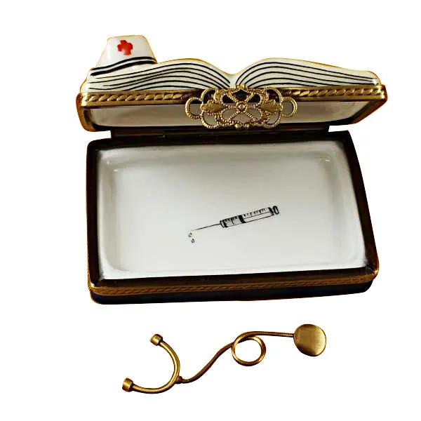 NURSING PROTOCOLS BOOK LIMOGES PORCELAIN BOX - Item #1994