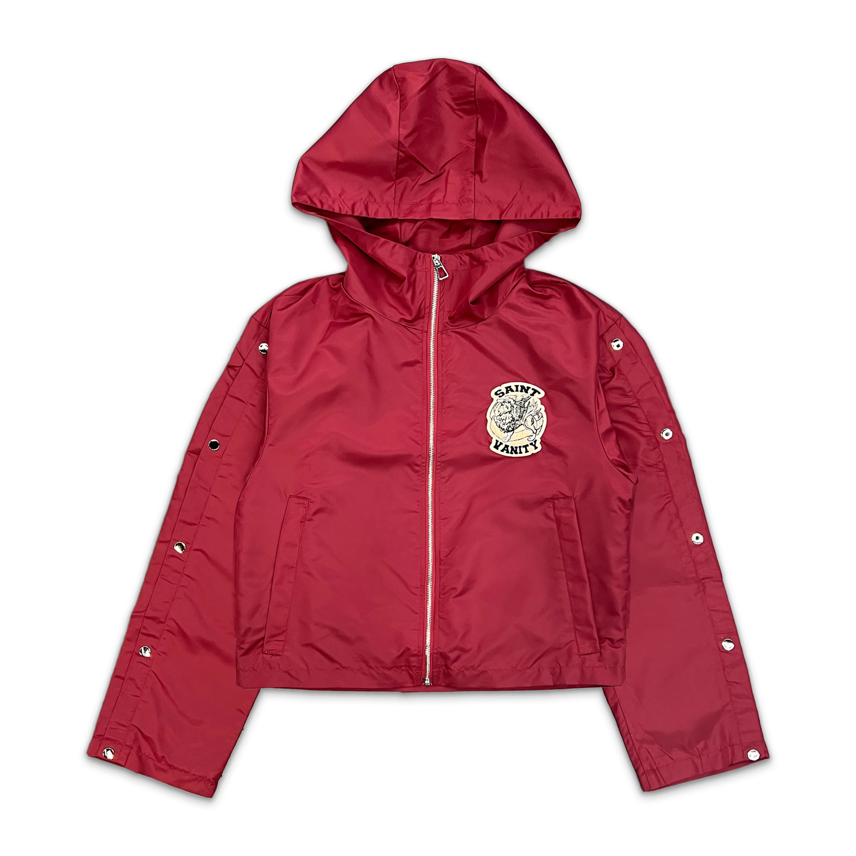Nylon Hooded Track Jacket "Maroon"
