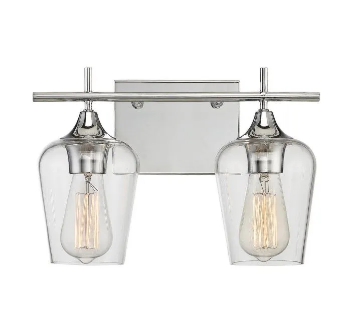 OCTAVE 2 LIGHT VANITY BAR, POLISHED CHROME